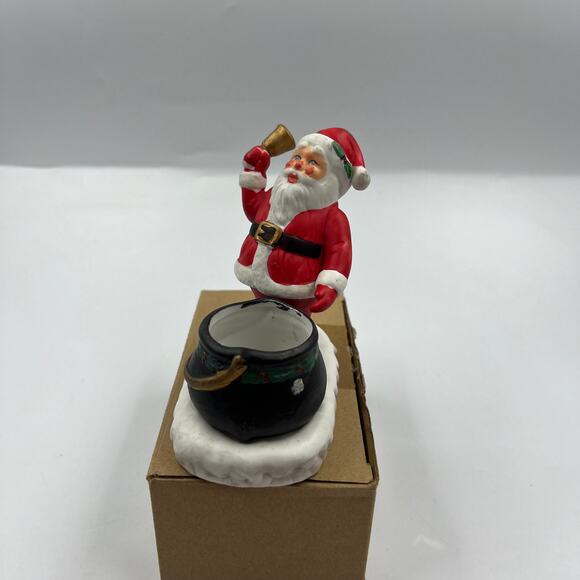 Vintage Ceramic Santa Claus Tea Light Candle Holder Christmas Decor Figurine MCM - Picture 5 of 9